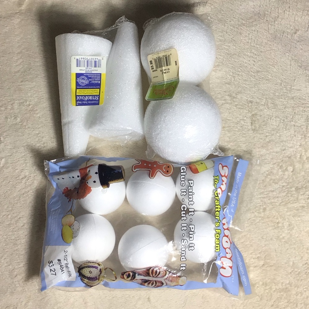 Styrofoam Craft Balls and Cones Set
